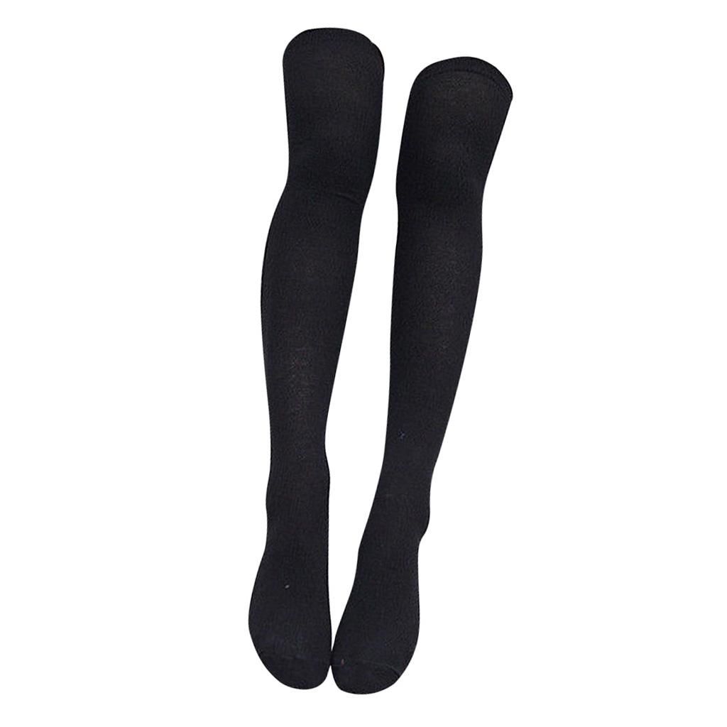 2x Women Extra Long Cotton Thigh High Socks Over The Knee High Boot
