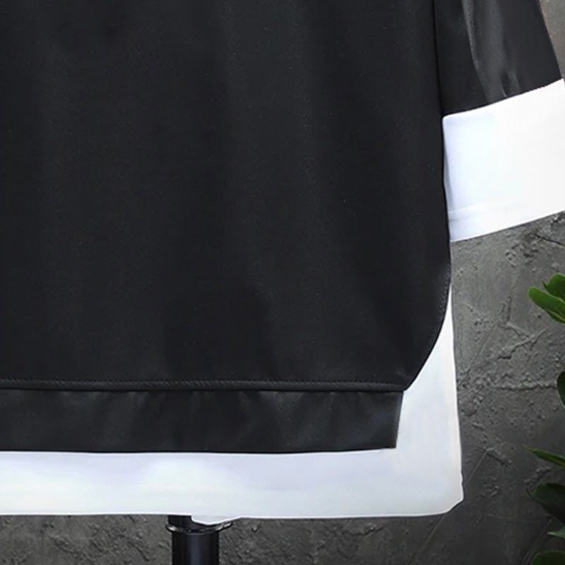 Men's T-shirt Hooded Sport Half Sleeve