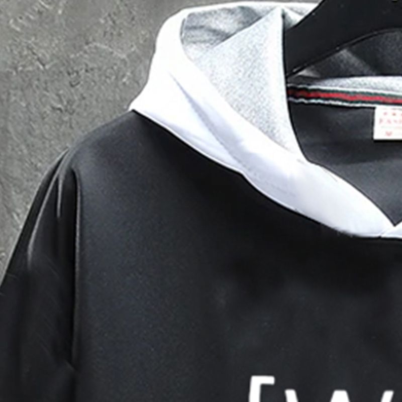 Men's T-shirt Hooded Sport Half Sleeve