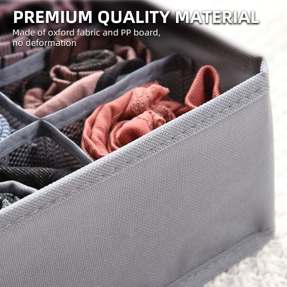 4Pcs Storage Boxes 2Pcs 7 Compartments Underwear Storage