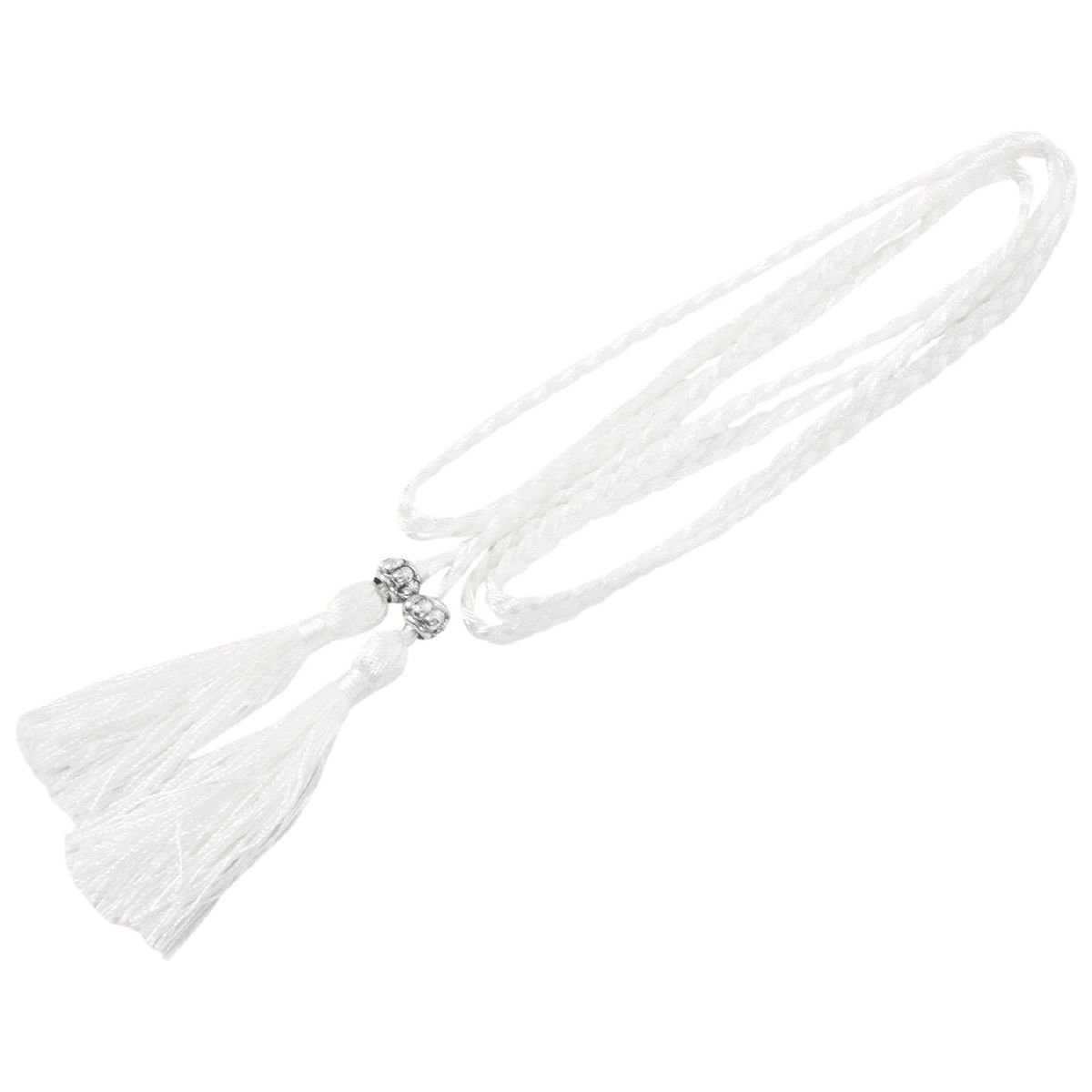 Woven belt knot decorated waist chain waist rope White