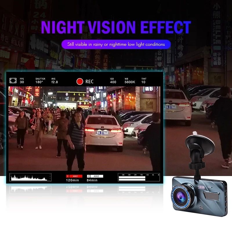 Car DVR Dash Cam Video Recorder HD Car Camera 3.6"Cycle Recording Night Vision G-sensor Dashcam