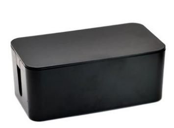 Plastic wire storage box plastic collection box cable management box power cord storage box power plug board electrical socket box black Medium
