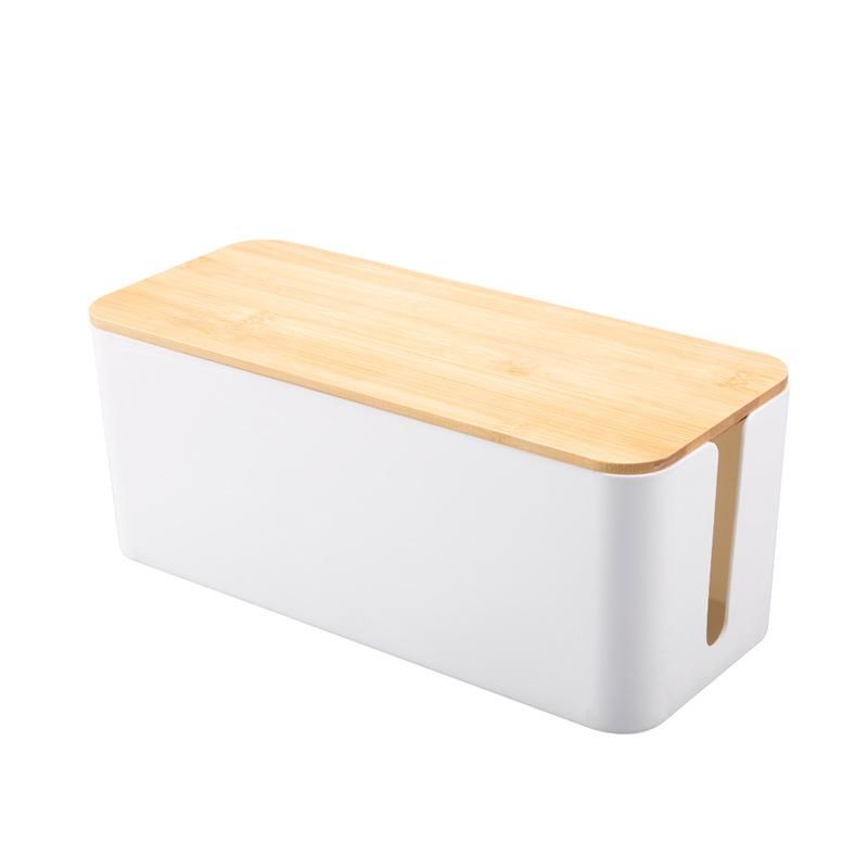 Plastic wire storage box plastic collection box cable management box power cord storage box power plug board electrical socket box black Medium