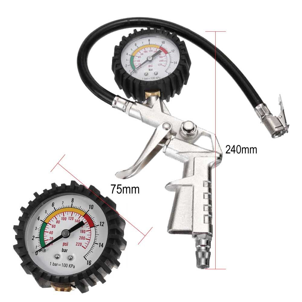 Tire Pressure Guage Car Bicycle Bike Inflator Tyre