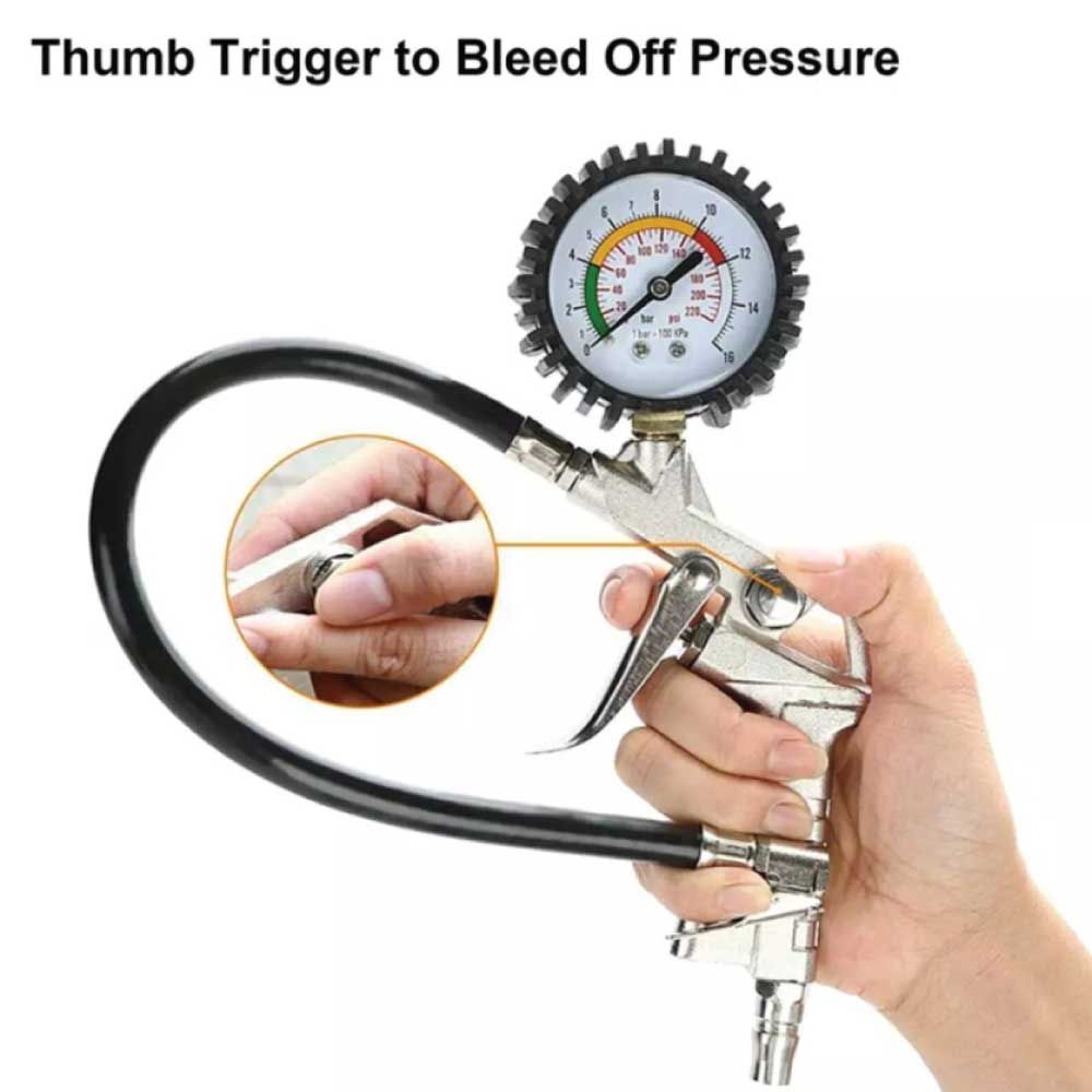 Tire Pressure Guage Car Bicycle Bike Inflator Tyre