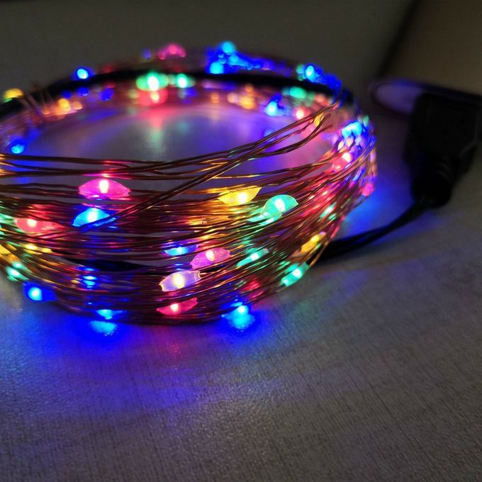 USB  O Er Wire String Lights  Hristmas   De Oration Lights  O Er Wire Pra Ti Al Star String Lights-colorful-10 M 100 Lights