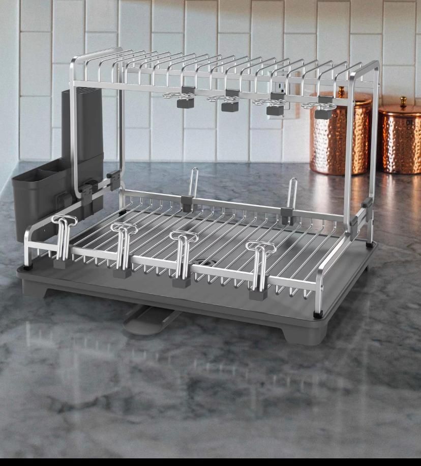 Dish Drying Rack With Drainboard Set