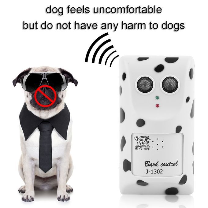 Humanely Ultrasonic Anti No Bark Control Device Stop Dog Barking Silencer Black & White