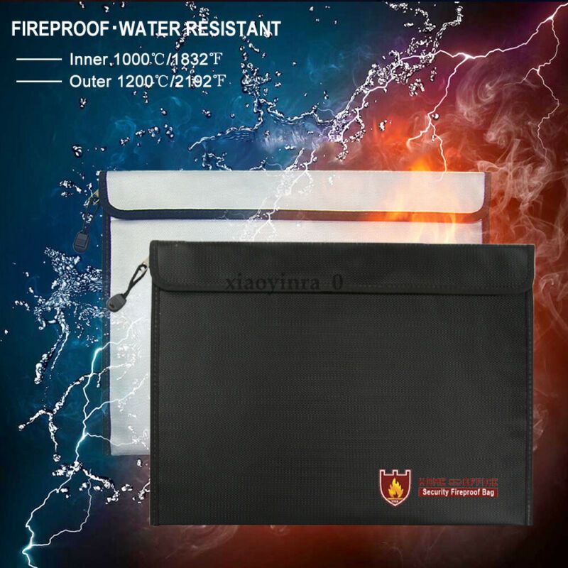 Fireproof Water Resistant Money Bag Envelope Safe Document