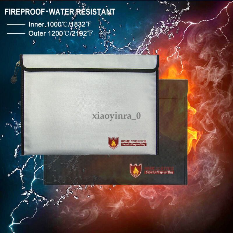 Fireproof Water Resistant Money Bag Envelope Safe Document