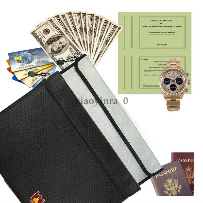 Fireproof Water Resistant Money Bag Envelope Safe Document