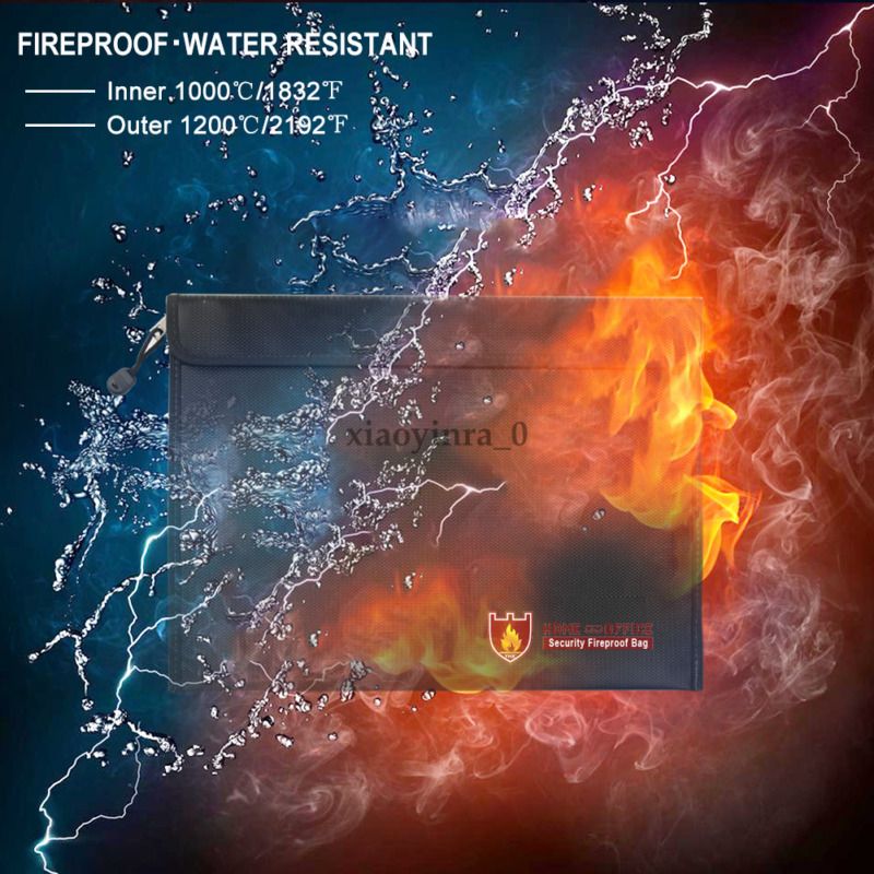 Fireproof Water Resistant Money Bag Envelope Safe Document