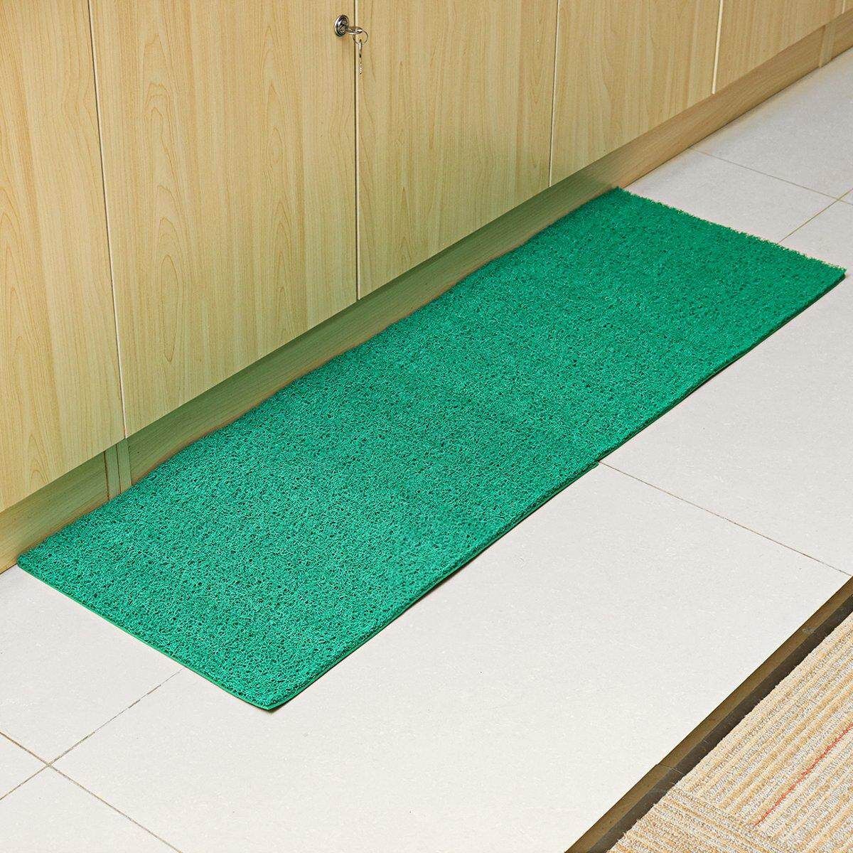 2 Pcs Set Heavy Duty Door Mats Non Slip Rubber Floor Rugs Kitchen Carpet 40x60cm Green