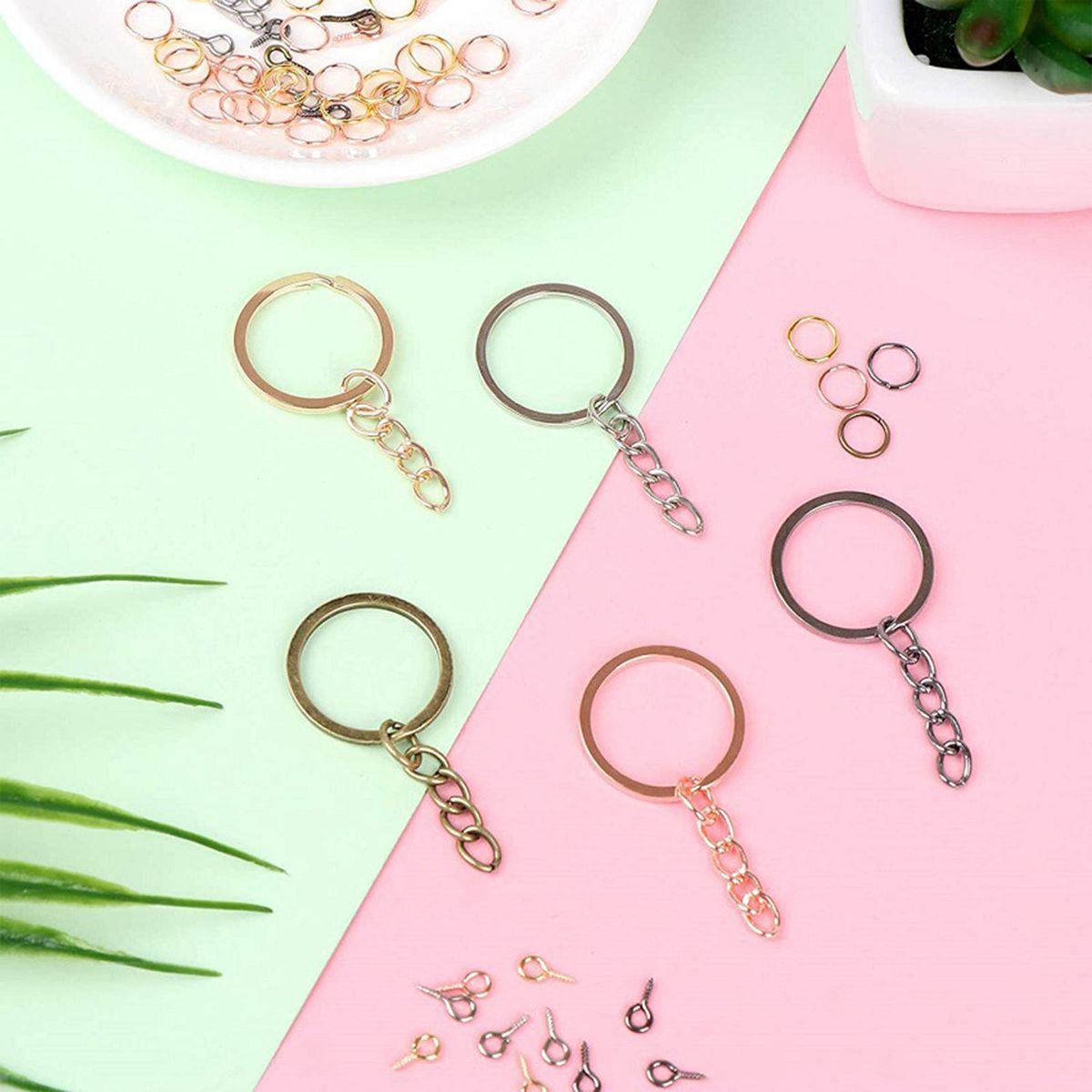 Key Chains For Craft 90 Pieces Keychain Rings With Chain