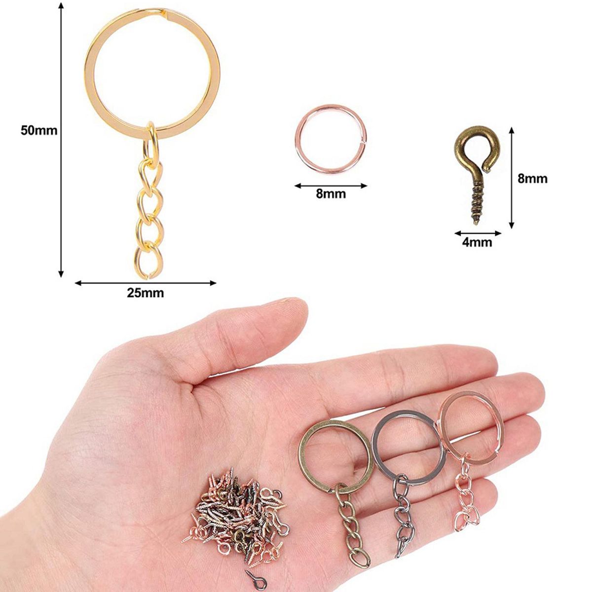Key Chains For Craft 90 Pieces Keychain Rings With Chain