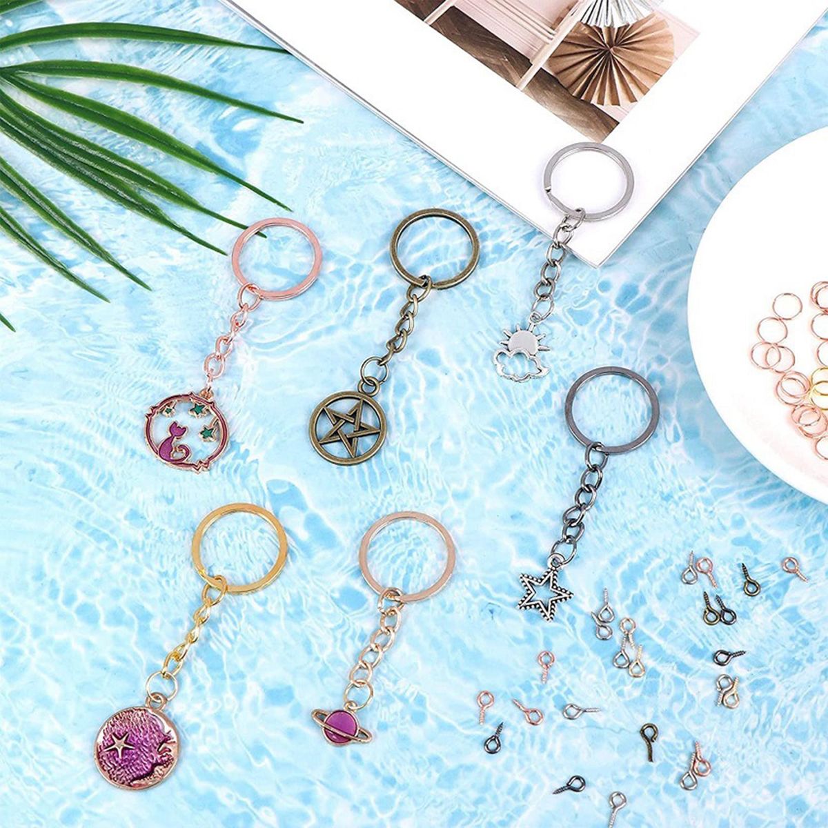 Key Chains For Craft 90 Pieces Keychain Rings With Chain