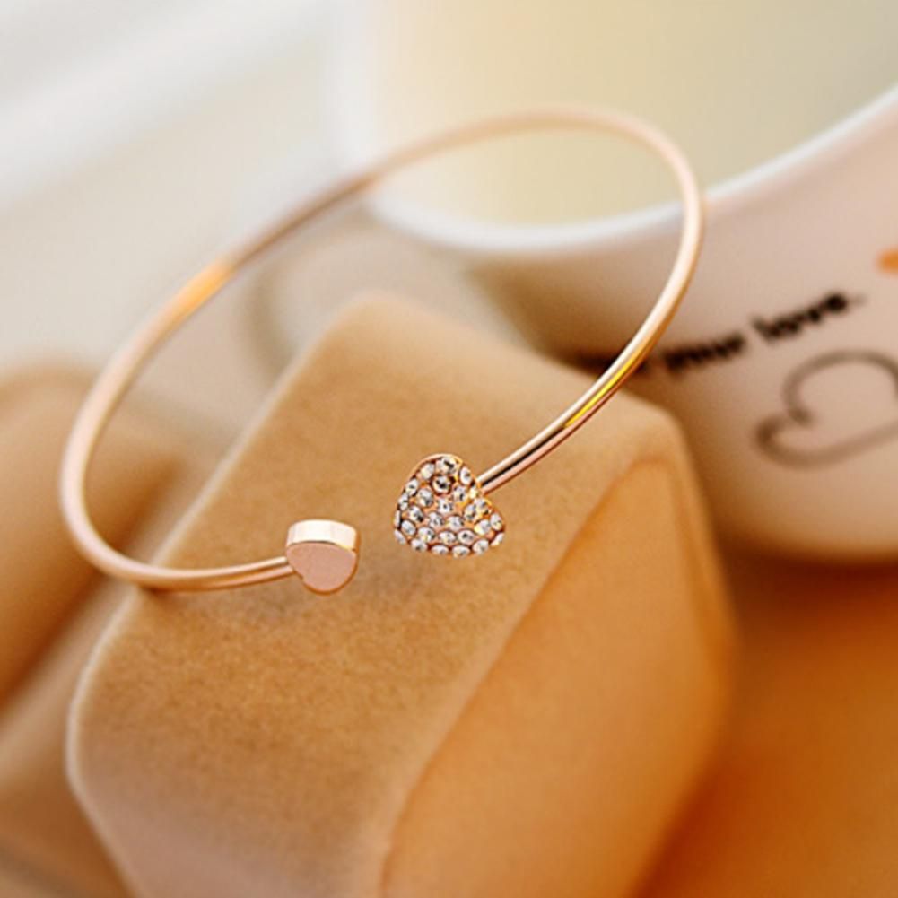 Fashion Heart Crystal Bangle High Quality Rhinestone