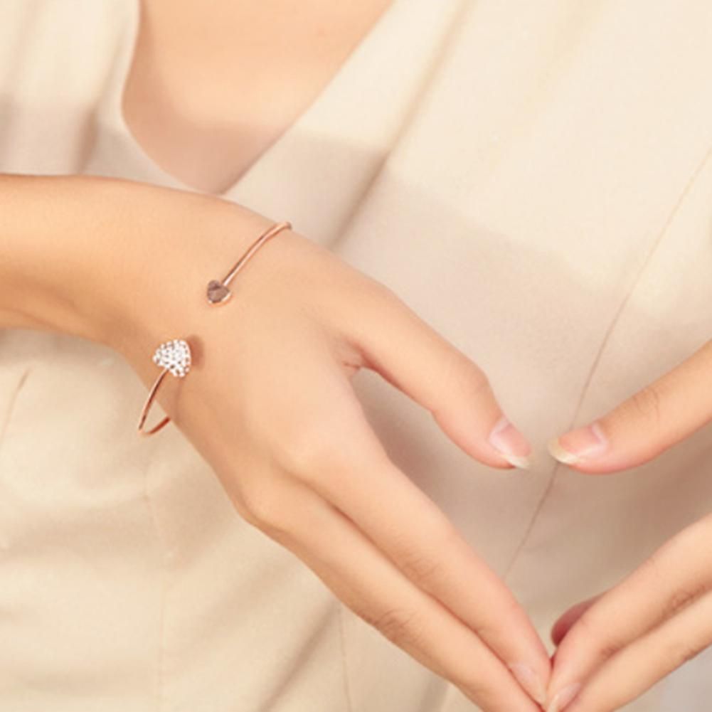 Fashion Heart Crystal Bangle High Quality Rhinestone