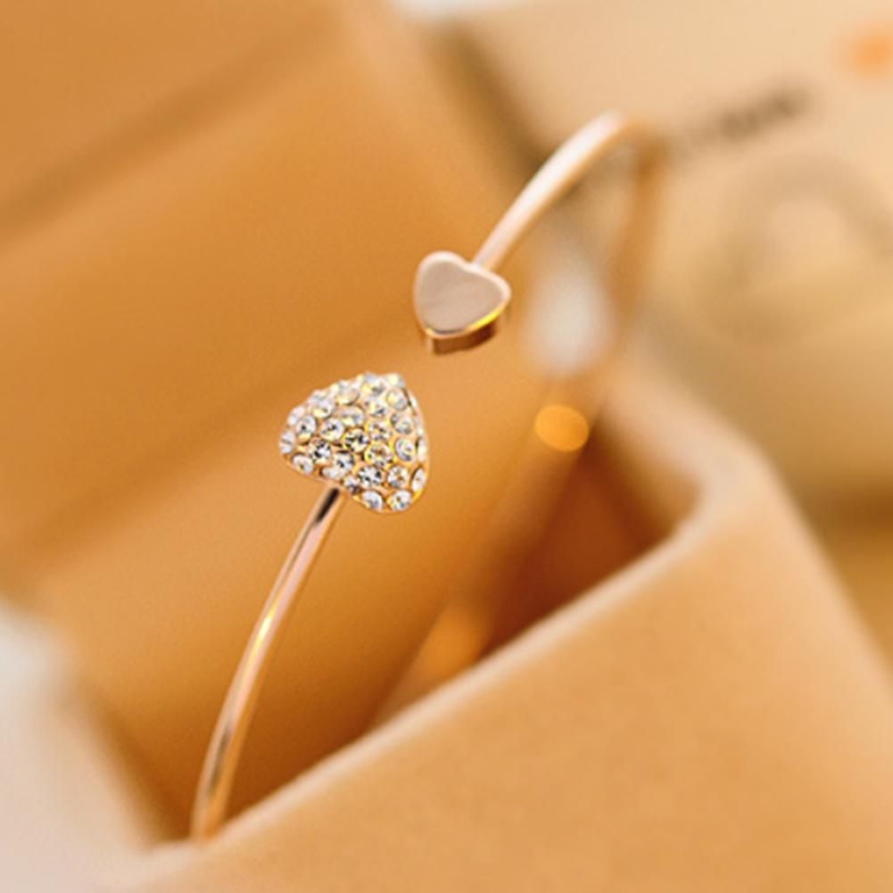Fashion Heart Crystal Bangle High Quality Rhinestone