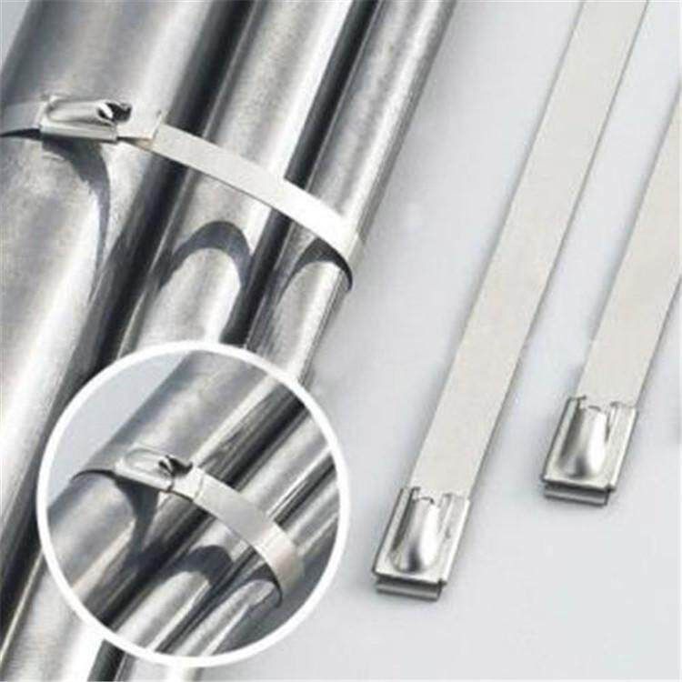 100PCS 4.6x200mm Stainless Steel Exhaust Wrap Coated Locking Cable Zip Ties Top