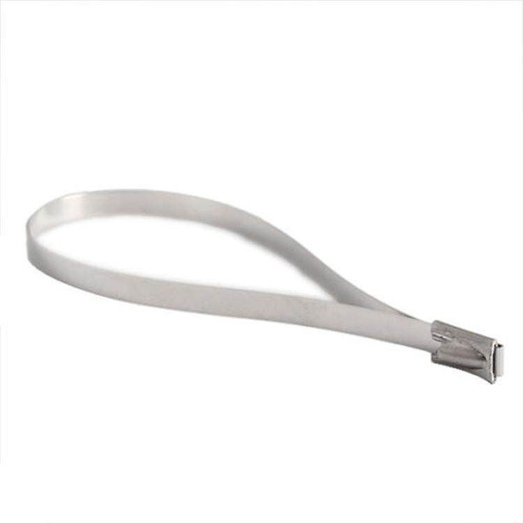 100PCS 4.6x200mm Stainless Steel Exhaust Wrap Coated Locking Cable Zip Ties Top