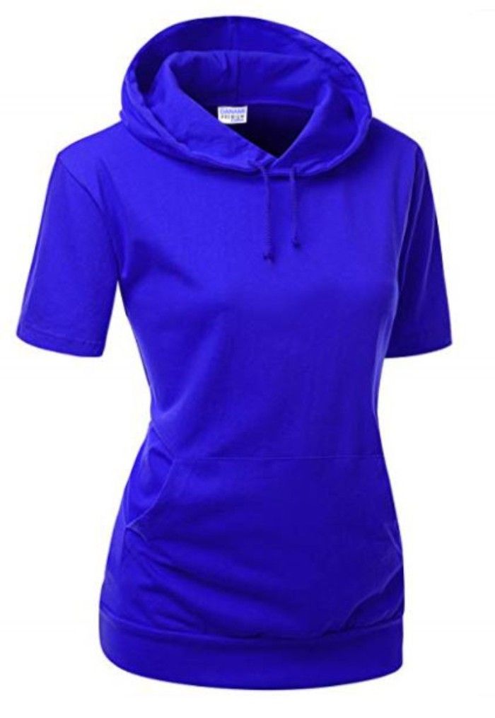 Today Is Happy Day Female Hooded T-Shirt- Royal Blue