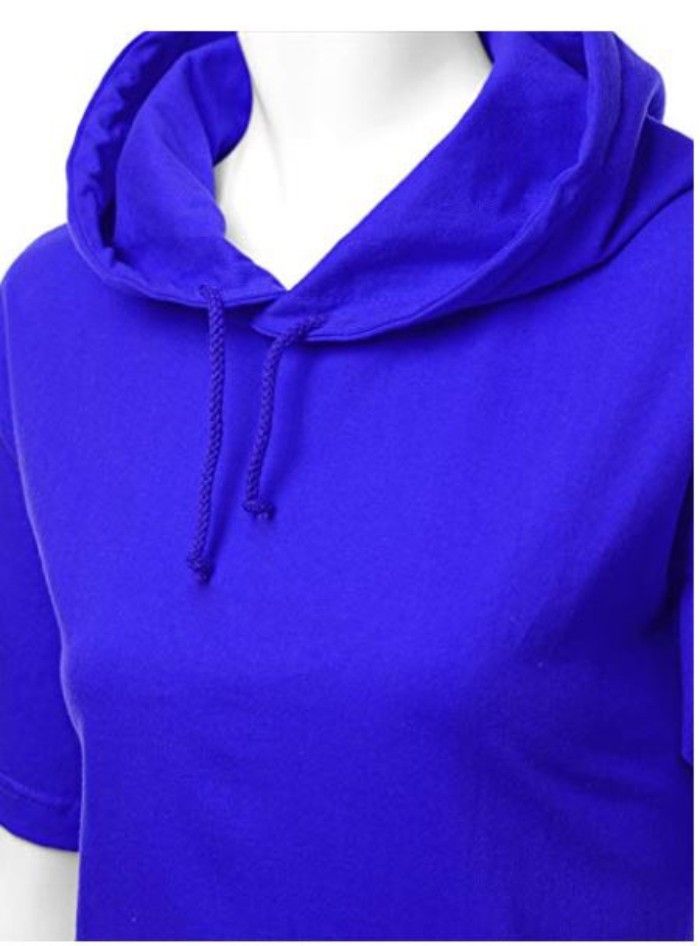 Today Is Happy Day Female Hooded T-Shirt- Royal Blue