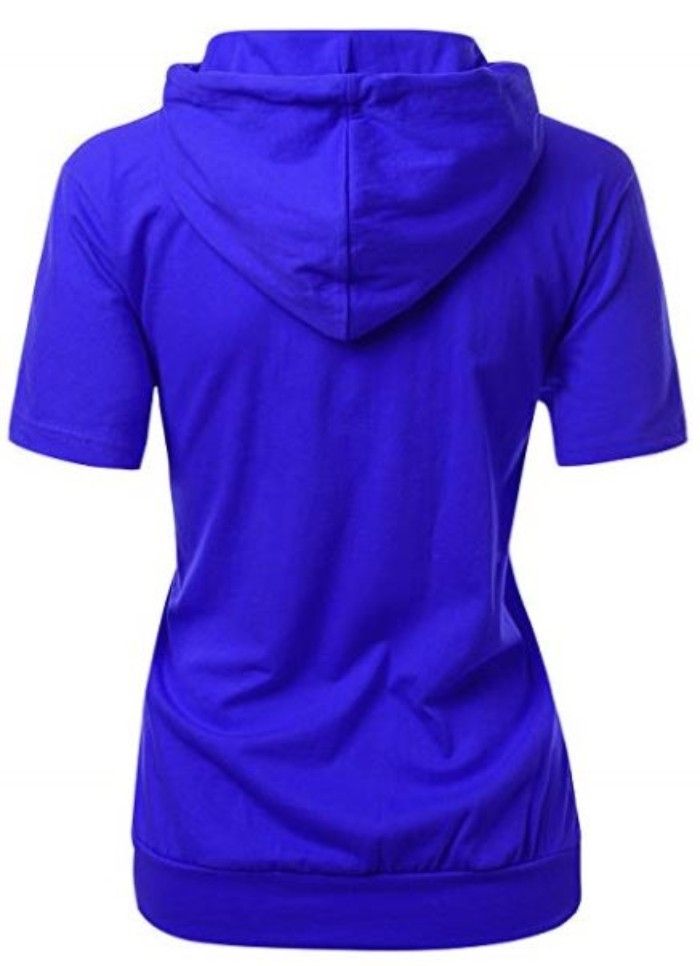 Today Is Happy Day Female Hooded T-Shirt- Royal Blue