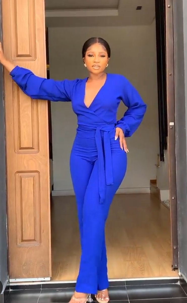 Blue Cooperate Sexy Jump Suit