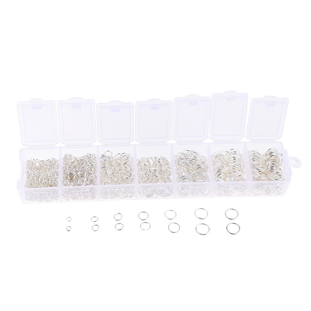 1500 Pack Of Spring Washers, Split Rings, Key Rings For White Silver