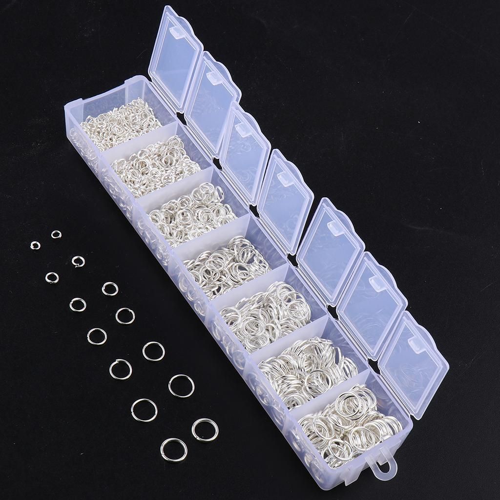 1500 Pack Of Spring Washers, Split Rings, Key Rings For White Silver