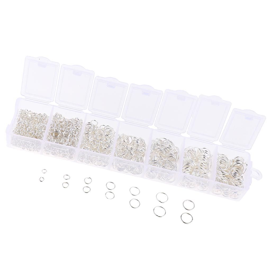 1500 Pack Of Spring Washers, Split Rings, Key Rings For White Silver
