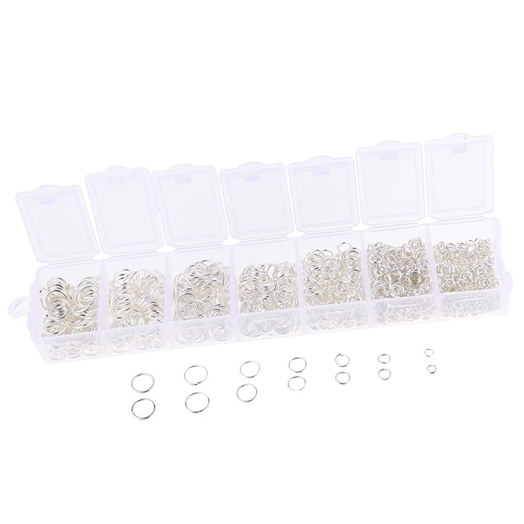1500 Pack Of Spring Washers, Split Rings, Key Rings For White Silver