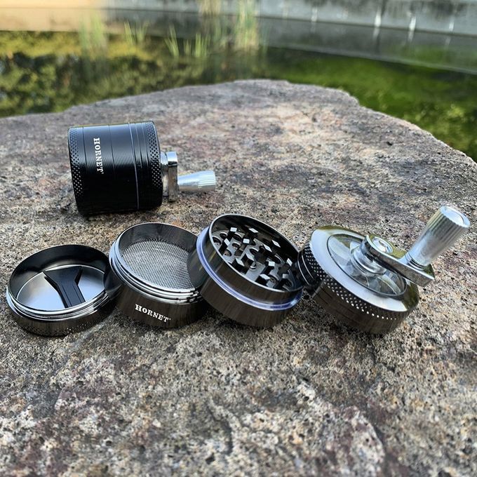 Zin  Alloy Manual Grinding  Hine Transparent Window High Resistan E Grinder-black-Diameter:40mm