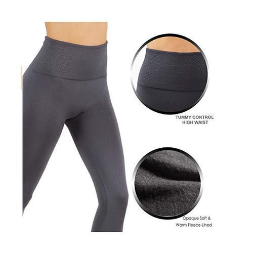 2  In 1 High Waist Slimming Leggings - Black & Grey