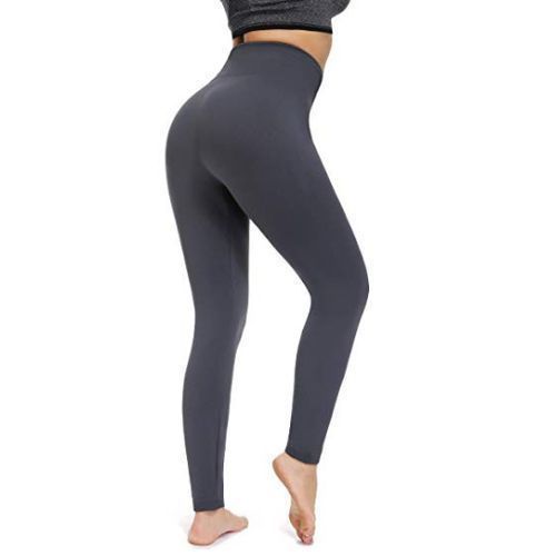 2  In 1 High Waist Slimming Leggings - Black & Grey