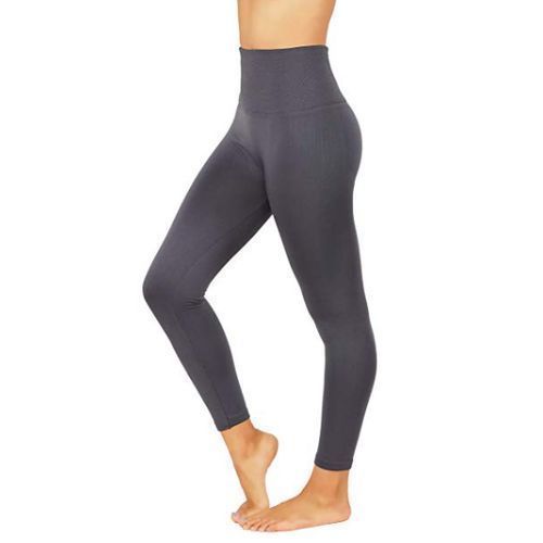 2  In 1 High Waist Slimming Leggings - Black & Grey