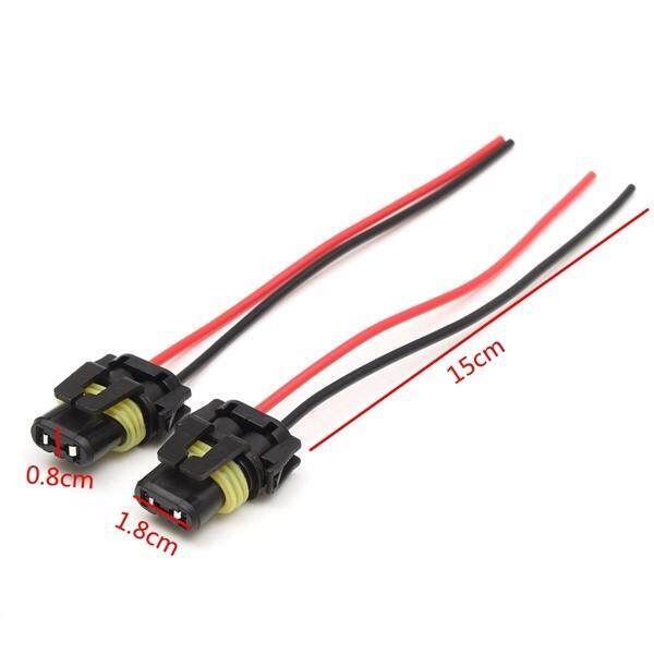 2Pcs H10 9145 Female Harness Plug Fog/Head Light DRL Connector Adapter Socket