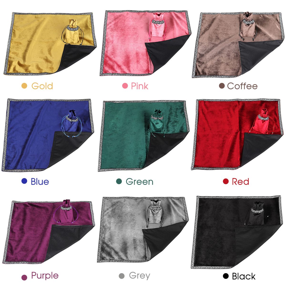 Portable Altar Tarot Table Cloth Anti-Slip Velvet Tarot