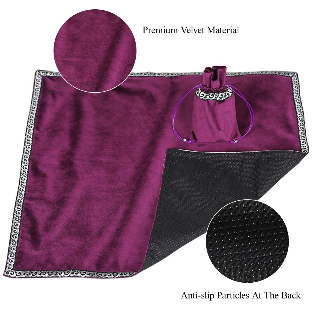 Portable Altar Tarot Table Cloth Anti-Slip Velvet Tarot