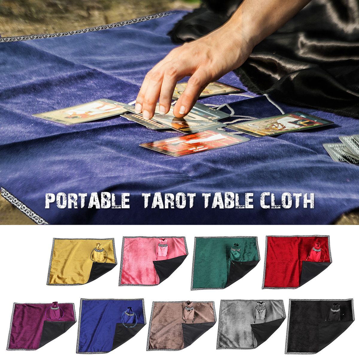 Portable Altar Tarot Table Cloth Anti-Slip Velvet Tarot