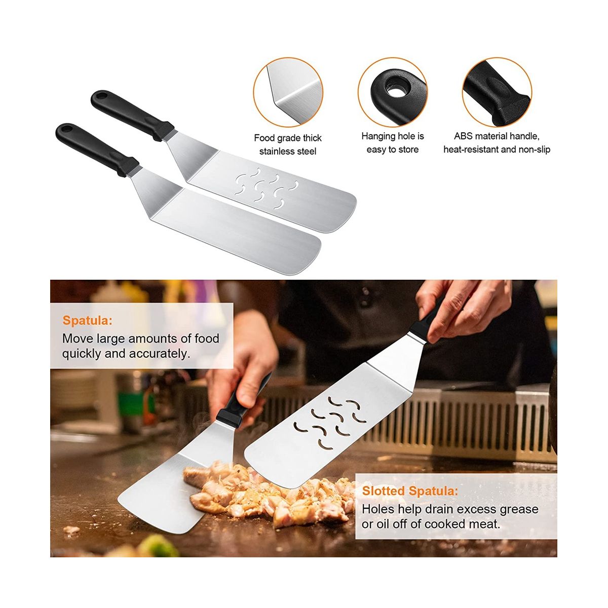 Black Griddle Accessories KitFlat Top Accessories Set for Black and with Spatula & Carry Bag