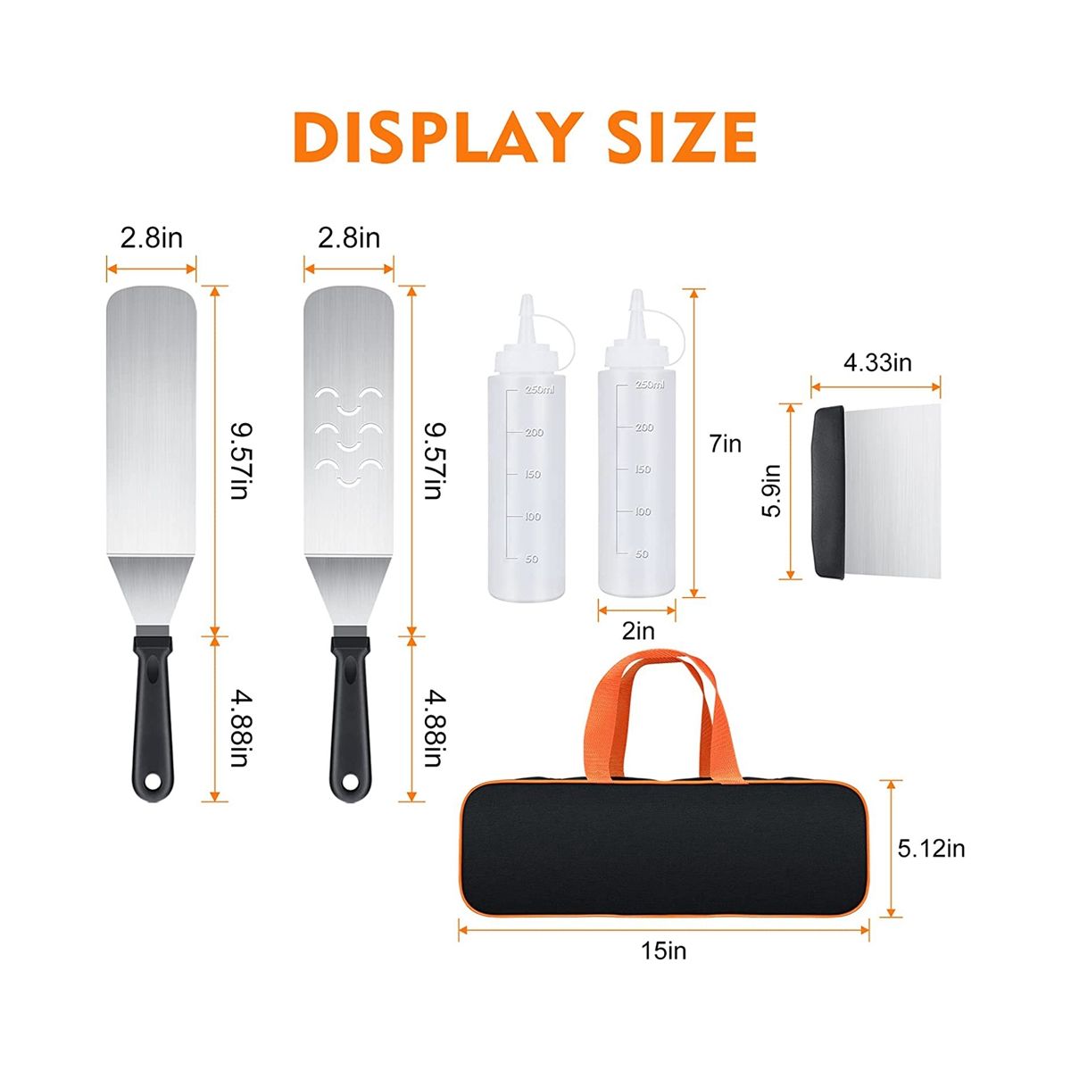 Black Griddle Accessories KitFlat Top Accessories Set for Black and with Spatula & Carry Bag