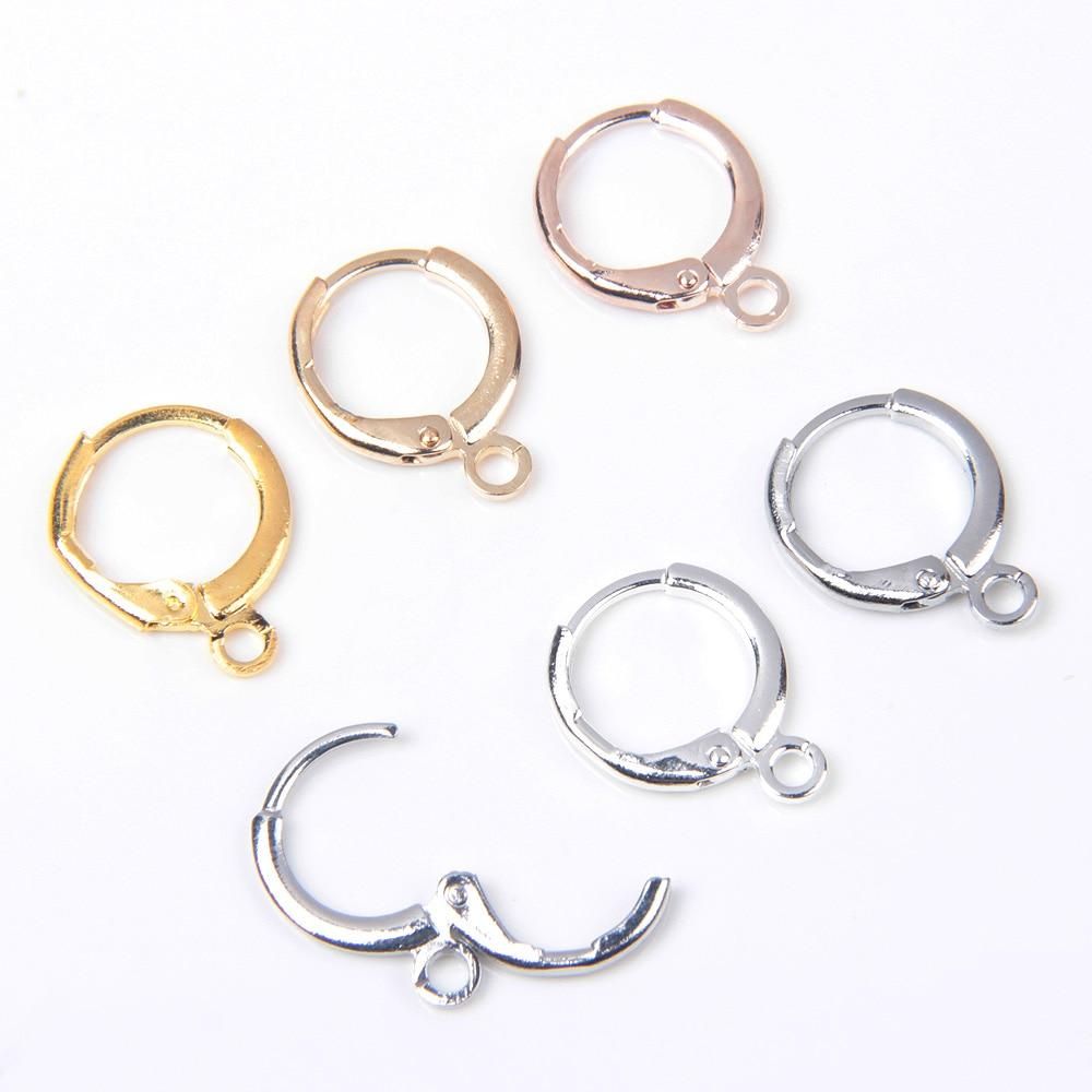 30-50pcs Copper Fashion  French Earring Hooks Wire Settings Bronze Gold Silver Plated DIY Jewelry Making Findings Accessories