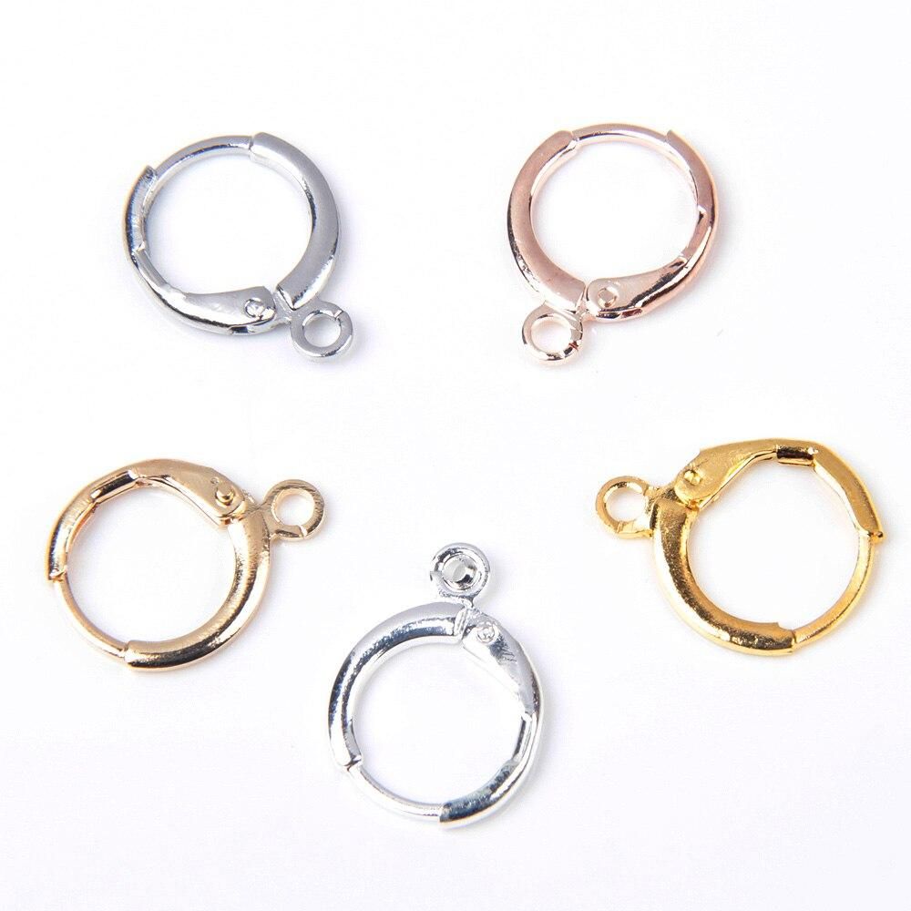 30-50pcs Copper Fashion  French Earring Hooks Wire Settings Bronze Gold Silver Plated DIY Jewelry Making Findings Accessories