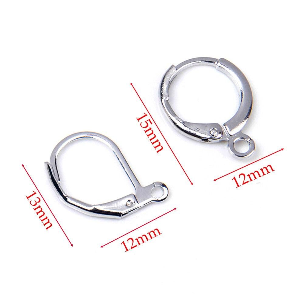 30-50pcs Copper Fashion  French Earring Hooks Wire Settings Bronze Gold Silver Plated DIY Jewelry Making Findings Accessories