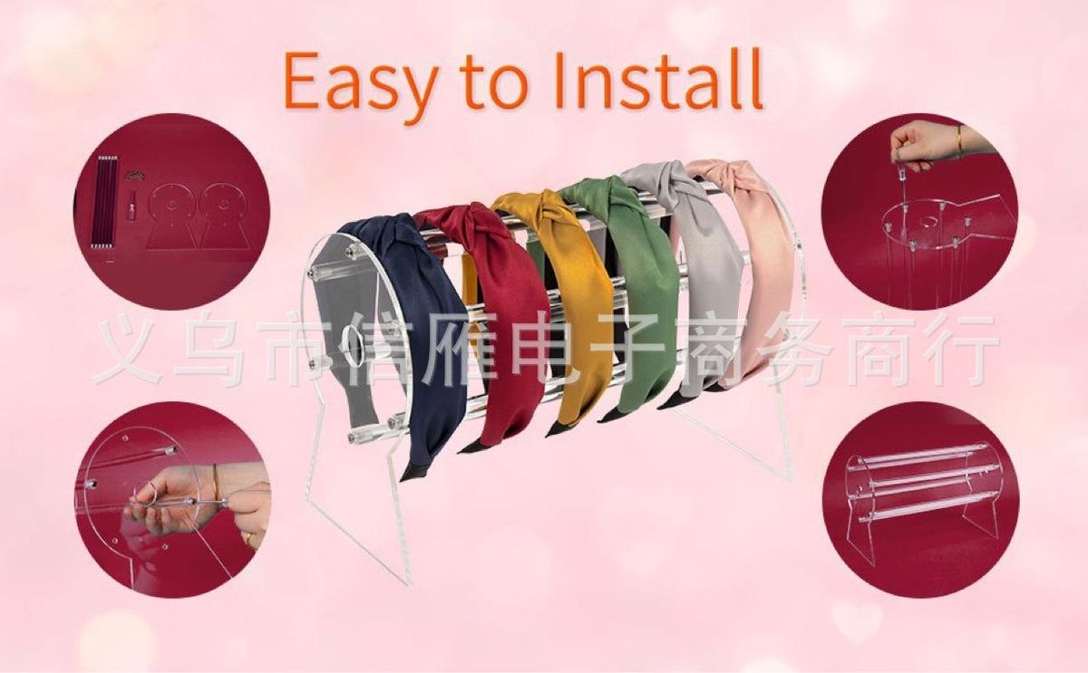 Simple transparent acrylic hair band storage rack hair hoop bracelet display rack hairpin hair ring finishing display rack transparent