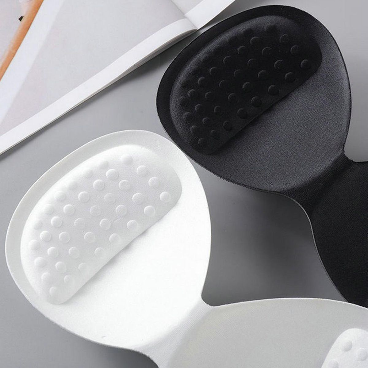 4x Backless Bra Pads Inserts Push Up Bikini Breathable Cups Black