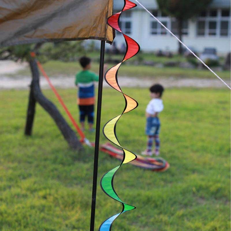 1pcs Outdoor Camping Tent Decorative Spiral Windmill Wind Spinner Kids Garden Party Festival Decor